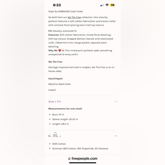 NWOT FREE PEOPLE WE THE FREE Mod About You Pullover In Tea Combo MSRP $198 - Picture 4 of 9